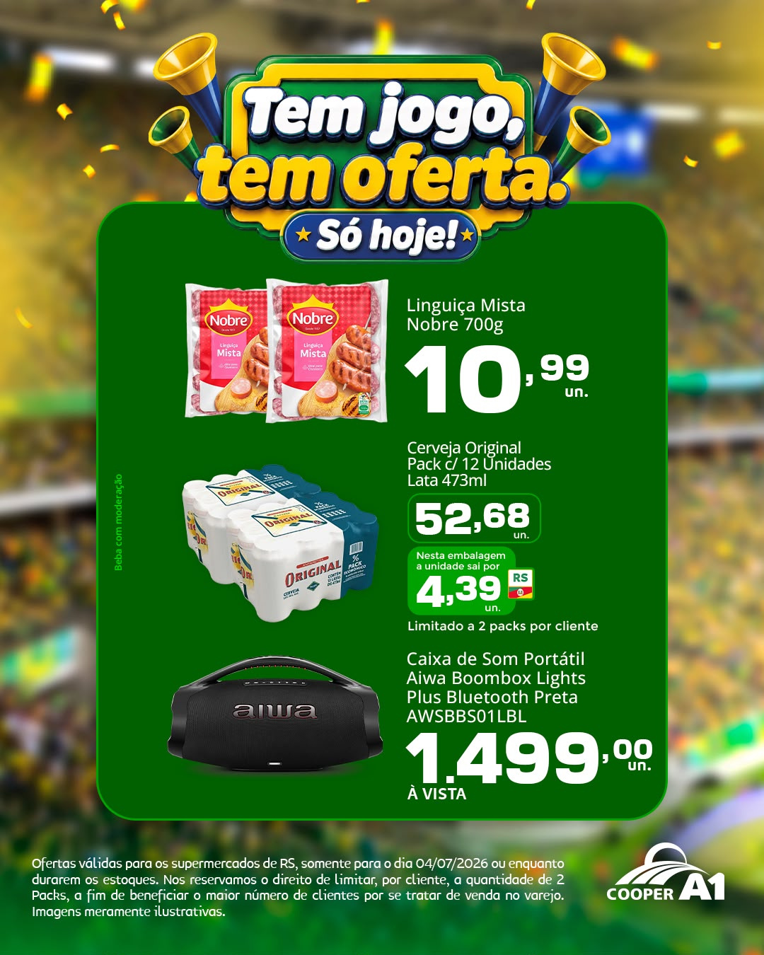 Tem jogo, tem oferta. S&oacute; hoje!